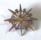 Antique Victorian Open Pointed Star Brooch   Pendant W Rhinestones