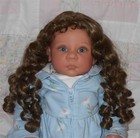 Global Atlanta Doll Wig Sz 13 14 Light Brown Long Loose Wavy Curls no Bangs Nwt