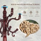 Wood Coat Rack Freestanding  Natural Coats Tree Stand With 14 Hooks  73  Sturdy