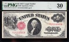 Awesome Crisp Choice Vf   1917  1 Sawhorse Us Legal Tender Note  Pmg 30  14580a