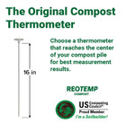 16 Inch Fahrenheit Backyard Compost Thermometer With Digital Composting Guide
