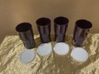 New Set 4 Tupperware Beautiful Caribe Tumblers W Lids Plum And White Color 12oz