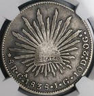 1838-ga Ngc F 12 Mexico 8 Reales Guadalajara Cap Rays Rare Coin  24052503c 