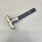 Vintage Gillette Double Edge Razor Slim Adjustable Black Handle Tto U-4 1974