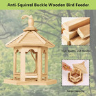 Wooden Bird Feeder For Outside Garden hanging Wood Hexagon Shaped Gazebo Bird Fe