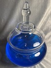 Hand Blown Clear Glass Apothecary Jar W Lid Pedestal 14    Tall 1 Gallon