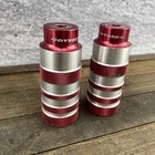 Odyssey Bmx Axle Pegs Pair Red Silver Knurled Aluminum Freestyle Stander 340g