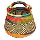 Bolga Pot Basket - Mixed Colors