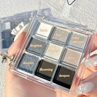Maepeor 9 Colors Eyeshadow Palette Black Grey Smokey Matte Glitter Eyeshadow Lon