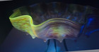 Art Nouveau Austrian Pink amber Iridescent Glass Bowl On Art Deco Metal Stand