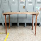 Antique Handcrafted Wooden Folding Sewing Crafts Table W  Ruler Print 36x18x24 5