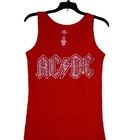 Ac dc  Rhinestone Bling Shirt Or Tank Clear  Xs S M L Xl Xxl 1x  2x 3x 4x 5x