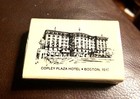 Cafe Plaza  Copley Plaza Hotel  Boston  Massachusetts  Matchbox With Matches