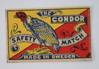 Condor Parrot Safety Match Vintage Sweden Matchbox Labels Set Of 2