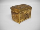 C  1920 s W b mfg  Co  Gilt-finish Metal Trinket Box jewel Casket-18th C  Scenes