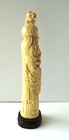 Vintage Carved Chinese Statue-man Holding A Branch  Resin  Color Ivory  11    4