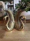 Vintage Brass Swan Bookends Set Of 2 Korea