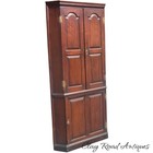 Antique 18th C Walnut Pa Tombstone Panel Corner Cupboard Cabinet Chippendale