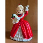 Vintage 1956 Napco Christmas Lady Planter Cx2266a Red Dress Spaghetti Trim Japan