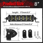 8inch 240w Dual Row Led Work Light Bar For 2014-2025 Honda Rancher Trx420   Wire