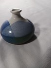 Vintage Jill Becquet Studio Pottery Bud Vase Blue White Signed 1998 Art Ceramic