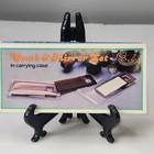 Vintage New Old Stock Comb   Mirror Set In Carrying Case Hong Kong