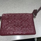 New Coach Boxed Corner Zip Wristlet In Signature Leather Wine F55206 6   