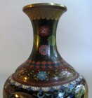 Fine Antique 10  Japanese Meiji-era Cloisonne Vase W  Gilt Leaves   Circa 1890s 