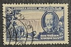 Travelstamps  Southern Rhodesia Stamps Scott  35 - 3d Used Handstamped 