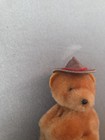 Vintage Dakin Cowboy Teddy Bear  3  Plush Clip On Hugger Pencil Grabber 1985