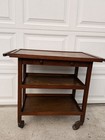 Vintage antique Oak Tea Trolley Bar Cart On Wheels