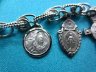Vintage Catholic Charm Bracelet Medals Religious Mary Jesus Saint Jude Monet