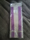 Purple Y-back Clip-on Suspenders Adjustable Elastic Metal One Size