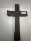 Vintage Ceramic Floral Wall Cross  Hanging Cross  Floral Relief  Paintable