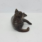 Cold Cast Bronze Cat Sculpture Artist Signed   tom Moore   Great Condition