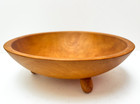 Vintage Woodcroftery Wood Bowl 11 1 4 In  Hand Turned Primitive 3 Peg Feet