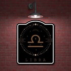 Libra Zodiac Sign Astrology Horoscope Black Aluminum Composite Sign