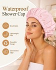 Shower Cap For Women Reusable Waterproof Hair Bonnet Long Curly Thick Hair