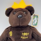 Salvino Bamm Beano s Maris  9 1961 Stuffed Bear Crown Plush Vintage Baseball Toy