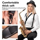 Saxophone Neck Strap  Adjustable And Comfortable Black Strap With Padded 