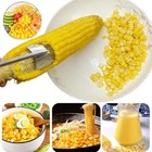 2pc Corn Peeler Stainless Steel Corn Cob Stripping Tool W  Hook Long Handle Corn