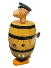 Vintage J  Chein Tin Litho Wind-up Popeye In A Barrel 1930s