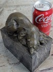 Signed Original Milo Polar Bear Bronze Sculpture Marble Base Figurine Figure