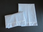 Pair Laura Ashley Euro Pillow Shams - Blue White Stripes -
