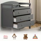 3 Drawer Baby Changing Table Infant Diaper Change Clothes Station Gray