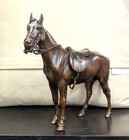 Vintage Bronze Statue English Horse With Double Reins Jennings Bros     1940s