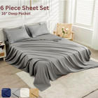 1800 Series 6 Piece Bed Sheet Set Soft Deep Pocket Twin King Queen Full Sheets