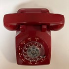 Vtg Western Electric Bell System Red Rotary Dial Desk Phone Landline 4 1984