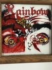 Vintage Rainbow Carnival Prize Framed Mirror Picture Rock Band 1982 80s 7x7