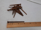 Lot Of 15 Vintage Antique 3  Long Square Cut Nails Spikes Rusty Salvage